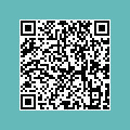 The image displays a QR code against a blue background.